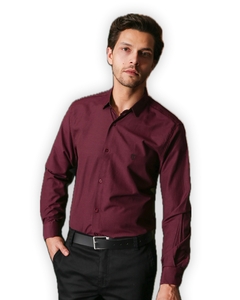 Camisa Manga Longa com Listras Finas SlimFit -Tecido Premium
