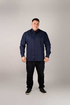 Camisa Plus Size Grande 100%Algodão Microestampa geométrica - comprar online