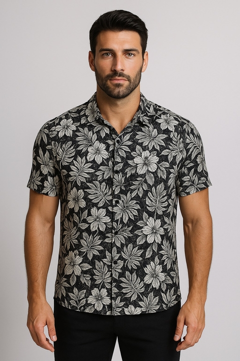 Camisa Viscose Estampa Floral Clássico - Verão