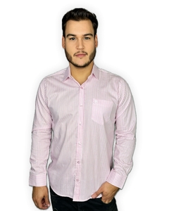 Camisa Trajano's Manga Longa com Bolso 100% Algodão Listrada - comprar online