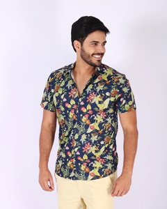 Camisa Manga Curta Viscose - Estampa Floral Colors na internet