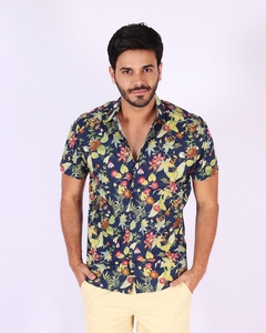 Camisa Manga Curta Viscose - Estampa Floral Colors