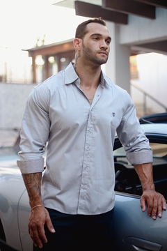 Camisa Manga Longa Básica - Detalhe Gola e Punho - MuscleFit - Trajano's