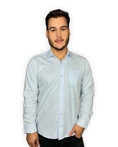 Camisa Trajano's Manga Longa com Bolso 100% Algodão Listrada - Trajano's