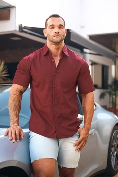 Camisa manga curta Plus Size- Não amarrota- Tamanho Especial - Trajano's