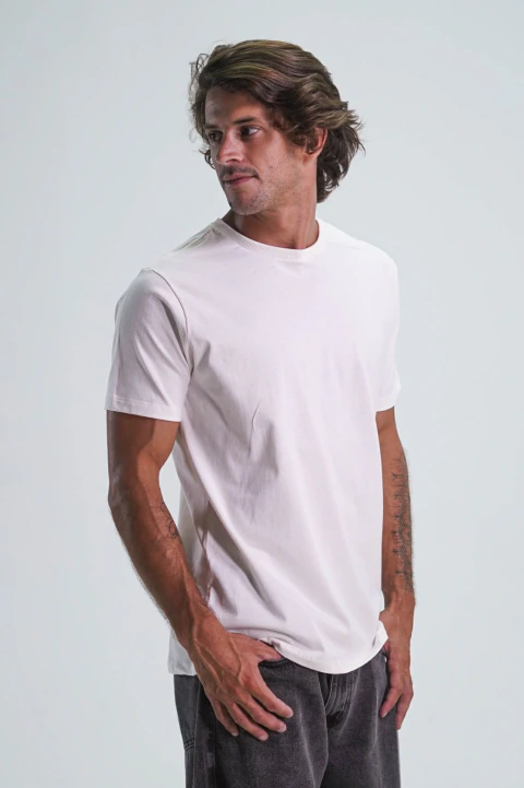 Camiseta Easewear Casual Lisa Algodão Fio 30.1 Masculina