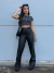 Calça Wide Leg Couro