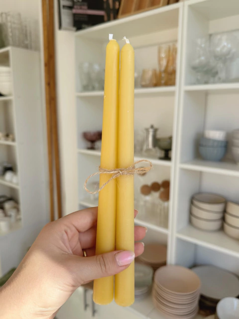 Velas Largas LaMari Amarillo Set x2