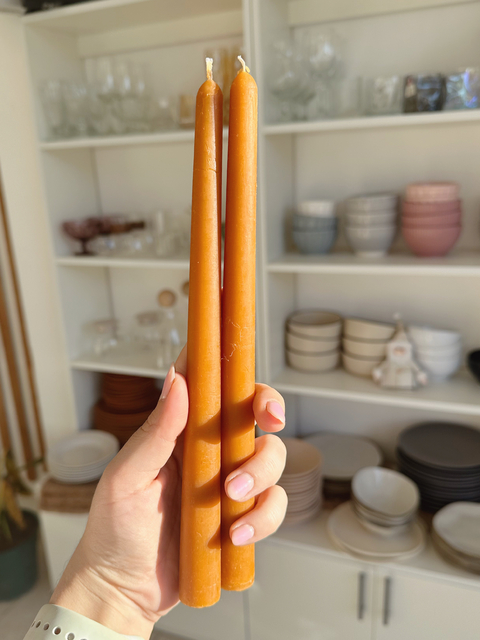 Velas Largas LaMari Marrón Set x2