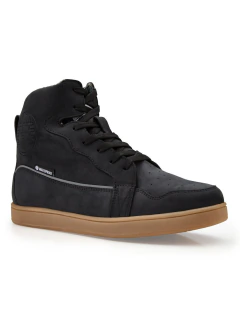 PREVENTA: Tenis para moto impermeable Fabio de Piel Unisex negro con protecciones Atacama