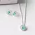 Conjunto Brinco e Colar Redondo Turmalina com Moldura de Prata