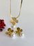 Conjunto Colar e Brinco Flor com Perola - comprar online