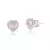 Brinco Coração de Zircônia Rosa Emoldurado Prata 925 - loja online