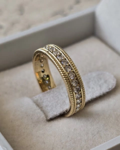 Aliança Paris Cravejada Moeda Antiga - comprar online