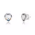 Brinco Coração de Zircônia Cristal Emoldurado Colorido Prata 925