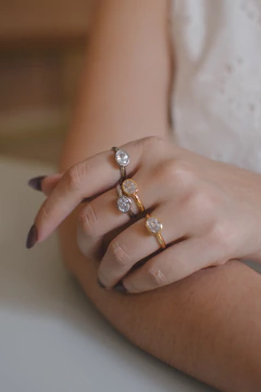Anel Cristal Oval Prata - Nhá Biju