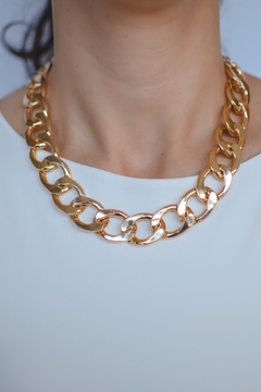 Colar Elos G Liso Dourado