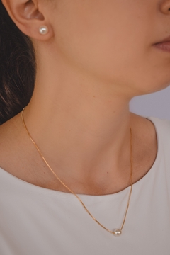 Conjunto Esfera Pérola Lisa Dourado