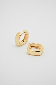 Brinco Argola Quadrada Larga Dourado