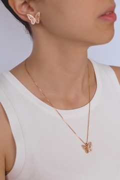 Conjunto Borboleta com Zircônias Dourado - comprar online