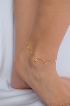 Tornozeleira Ponto de Luz Dourado - comprar online