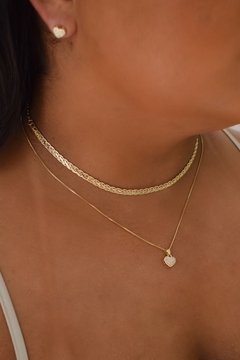 Conjunto Coração Cravejado Dourado - Nhá Biju
