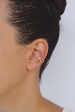 Piercing X Cravejado Dourado - comprar online