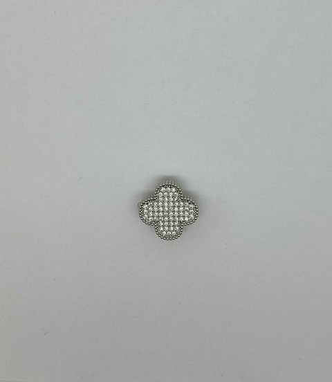 Pingente Flor Cravejada Charms Prata