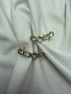 Brinco Earcuff Formas Azul Dourado - comprar online