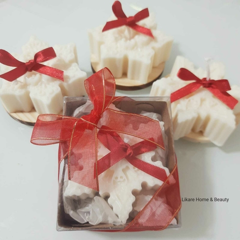 Vela Aromática de Natal Flocos de Neve Presente 70g