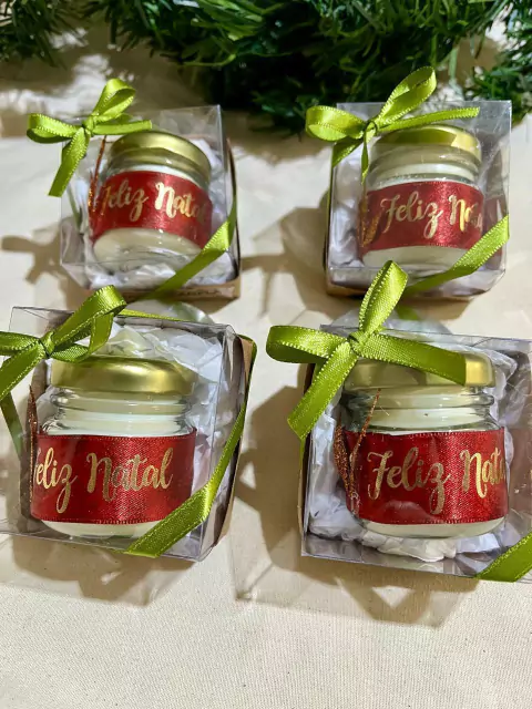 Mini Vela Aromática Especial Natal Lembrancinha Presente 40g