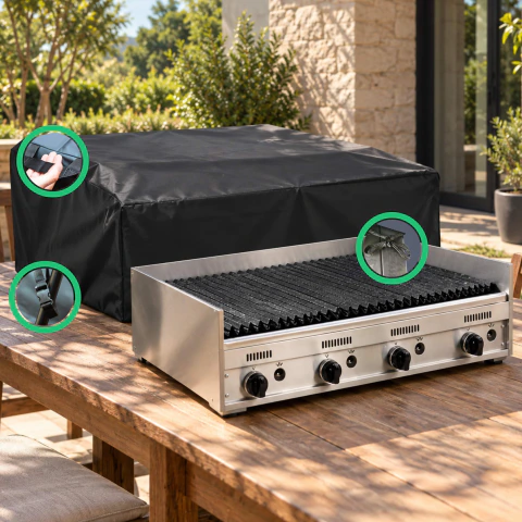 Funda Parrilla 120 mesada corbelli sin tapa tst impermeable lona