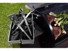 Set Utensilios Pinzas Parrillada Con Estuche Aluminio bbq - comprar en línea