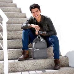 Bolsa Morral Con Asas Gris Site - comprar en línea