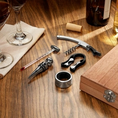 Set caja madera Utensilios Vino Termometro Sacacorcho - comprar en línea
