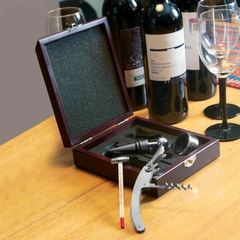 Set caja madera Utensilios Vino Termometro Sacacorcho en internet