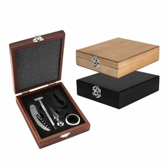 Set caja madera Utensilios Vino Termometro Sacacorcho