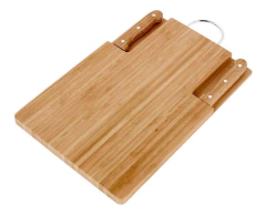 Imagen de Tabla Madera Cocina Para Picar Con Cuchillo Y Tenedor