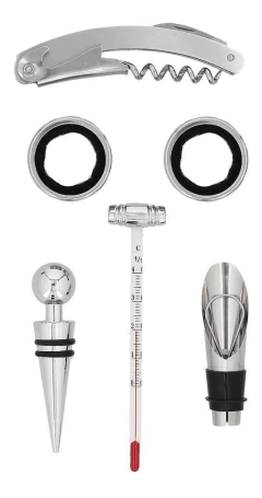 Set De Vino Destapador Sacacorcho Termometro Boquilla Corta - Vantastiks