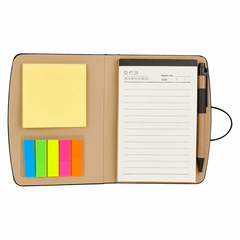 libreta rayada curpiel porta notas boligrafo owami