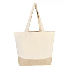 Bolsa algodon con base yute con cierre cody
