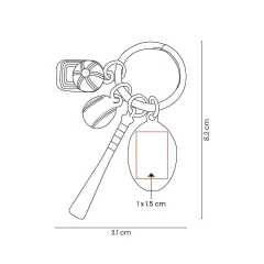 llavero metalico cromado dijes baseball - Vantastiks