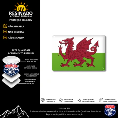 Adesivo Resinado Bandeira - País de Gales