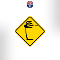 Placa Decorativa em Acrílico - Sinalização Vento Lateral | 21x21cm