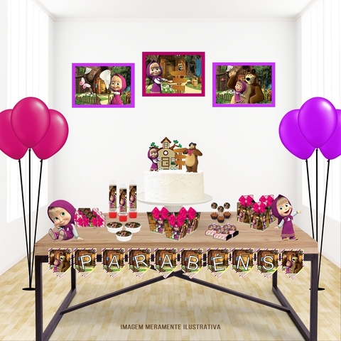 Kit Festa MASHA E O URSO - Arquivo Digital - comprar online