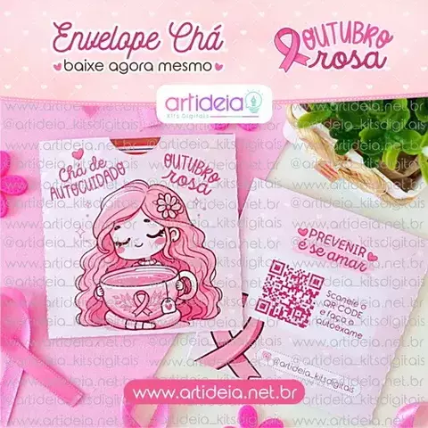 Envelope Chá Outubro Rosa