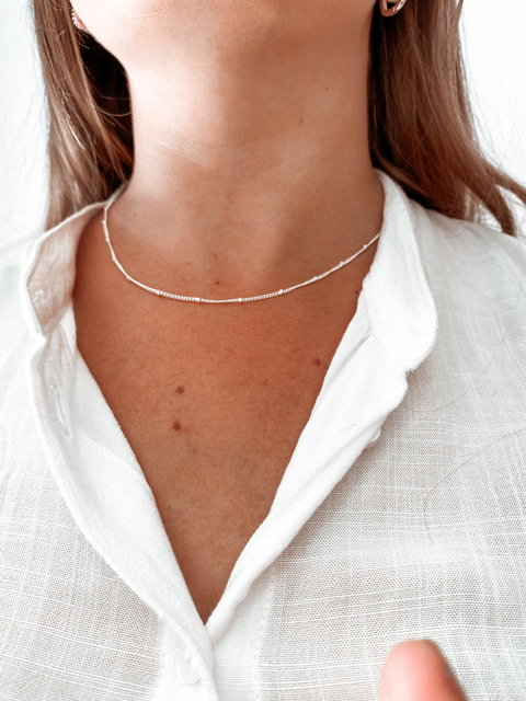 Collar Calli acero blanco