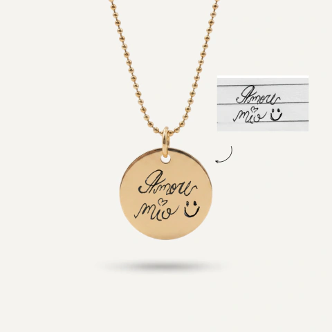 Colar Personalizado com Escrita ou Desenho à Mão - Banho de Ouro (LEIA A DESCRIÇÃO)