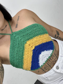 Cropped triangular Tricot Brasil na internet