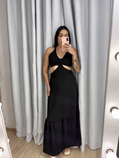 Vestido longo maria preto